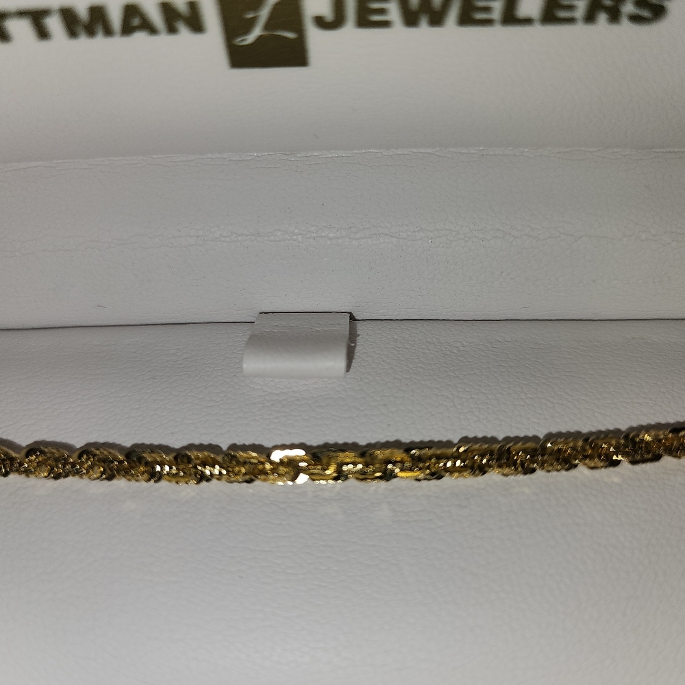 8 Inch 14 K Diamond Cut Rope Bracelet 6.1 Gram Litmans Jeweler - Picture 5 of 15